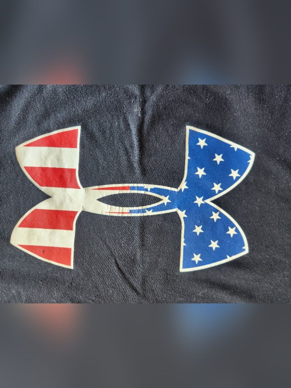 Under Armour USA Flag Logo Black Tee